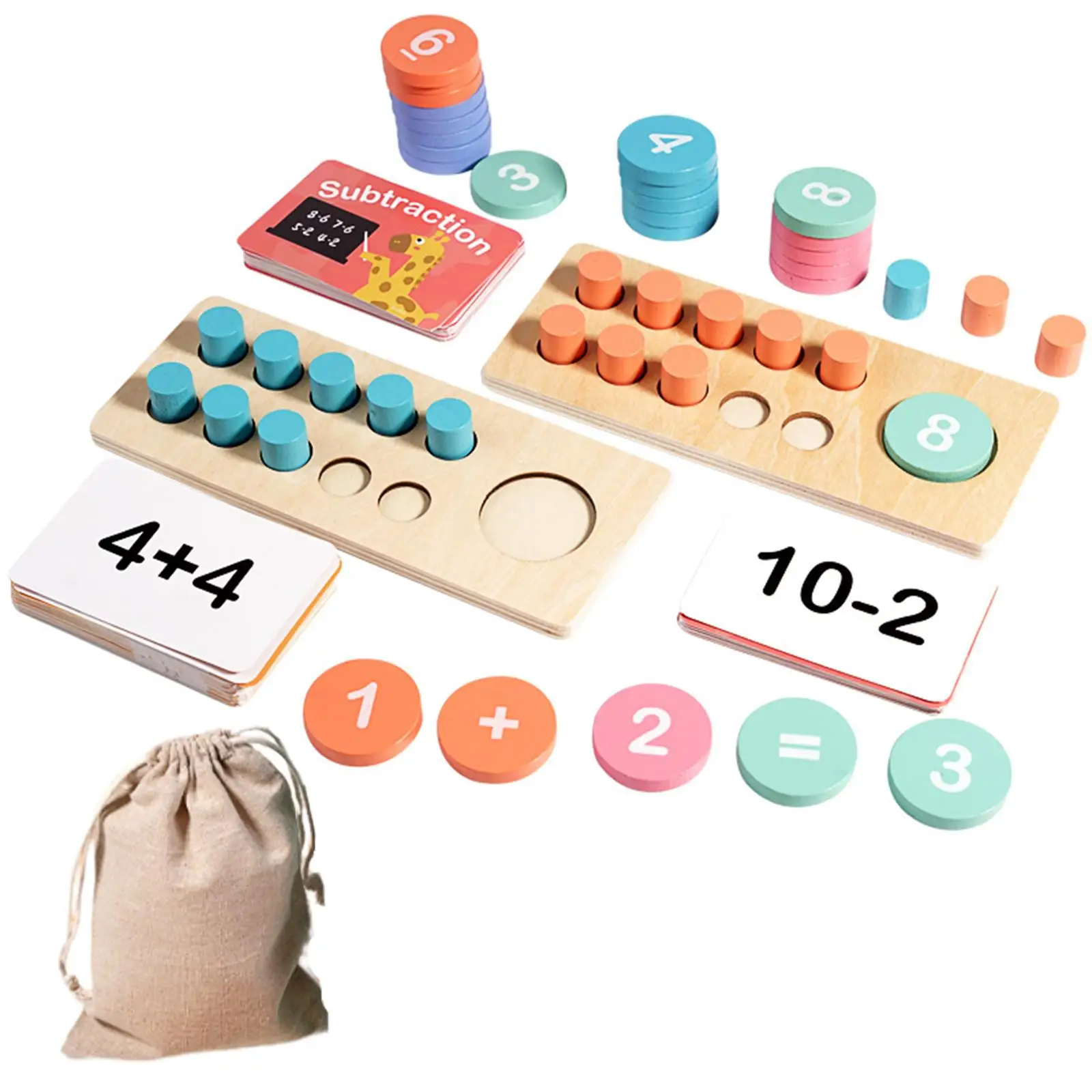 Jouets d'apprentissage des maths Montessori pour garçon et fille, comptage, coordination œil-main, éducation précoce, teaser le cerveau