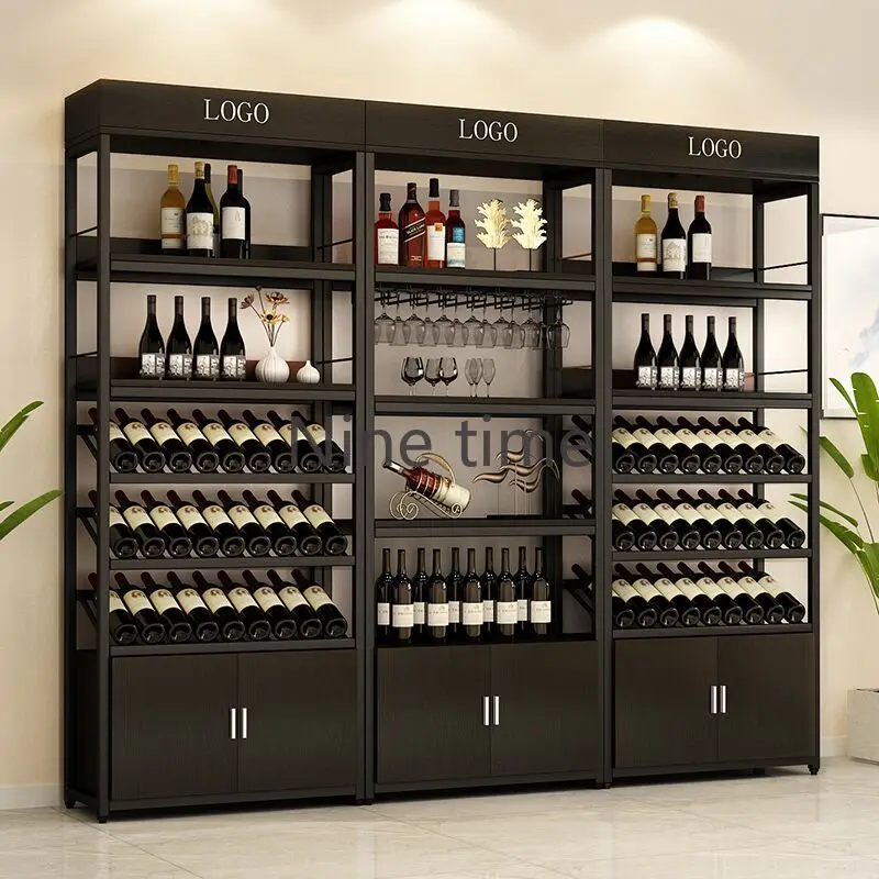 

Commercial Retail Wine Cabinets Liquor Patio Metal Living Room Bar Cabinet Cocktail Bottle Armario Para Vinos Hotel Furniture