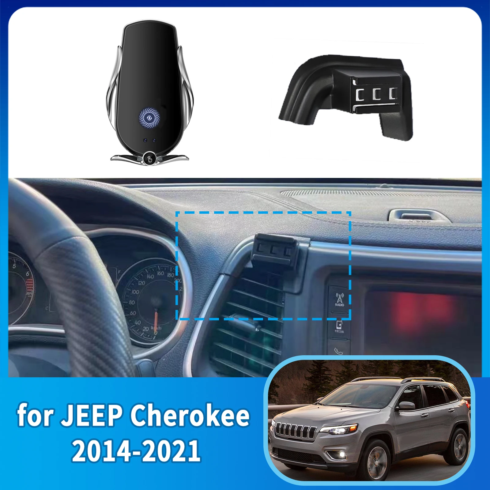 

Car Mobile Phone Holder GPS Bracket for JEEP Cherokee 2014~2021 Navigation Stand Auto Accessories