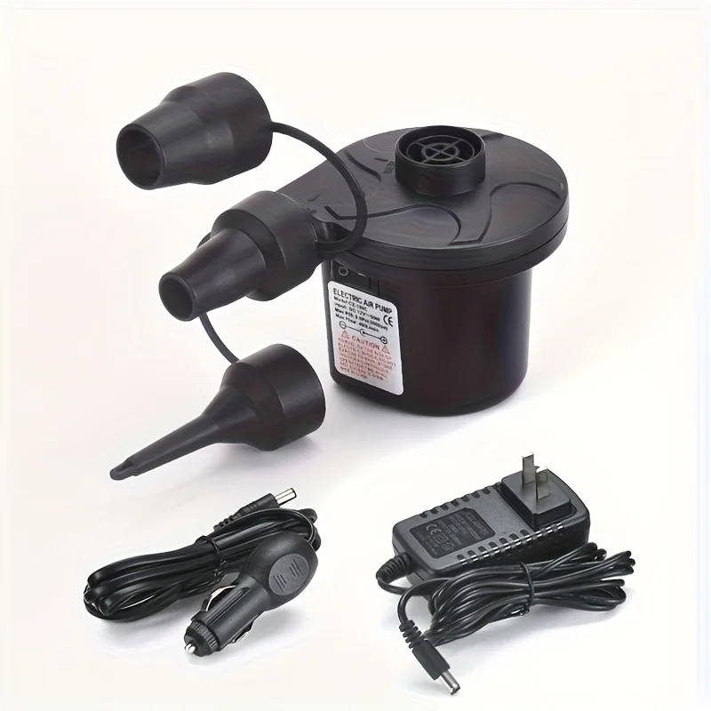 

Электрический воздушный насос 220 В/12 В, быстрый надувной компрессор с 3 насадками для автомобиля, кемпинга, спасательный круг, лодка, коврик