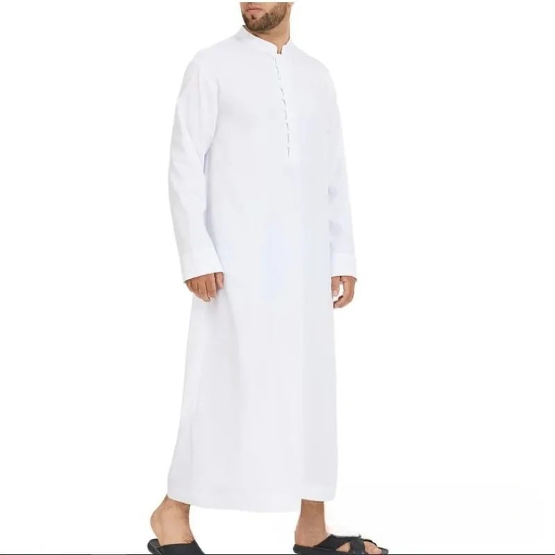 Tropical Robe Loose Stand-up Collar New Round Neck Hui Robe Arab Middle East Men's Clothing Robe Men