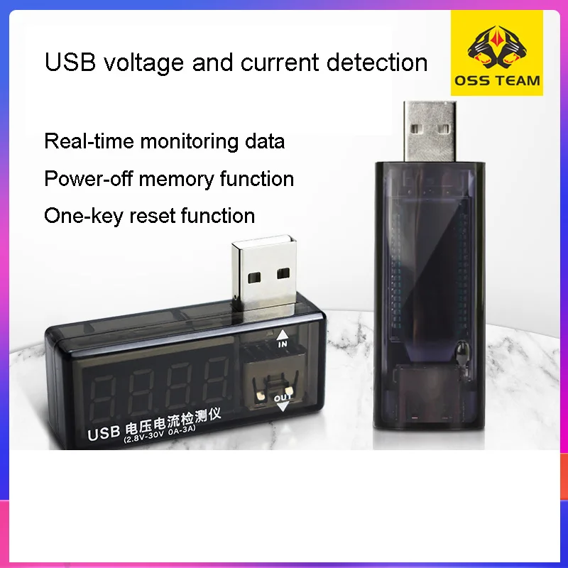 OSS S102 المزدوج USB الجهد الحالي شاحن الطاقة الكاشف شاشة ديجيتال اختبار قدرة متر الفولتميتر مقياس التيار الكهربائي