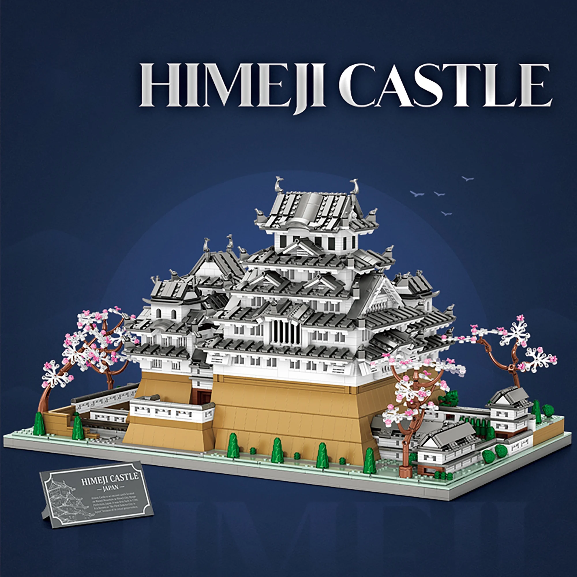 7105 Teile Himeji-Burg Bausteine Japan Weißer Reiher-Burg Straßenansicht Modulare Konstruktionssteine Spielzeug für Erwachsene Geschenke