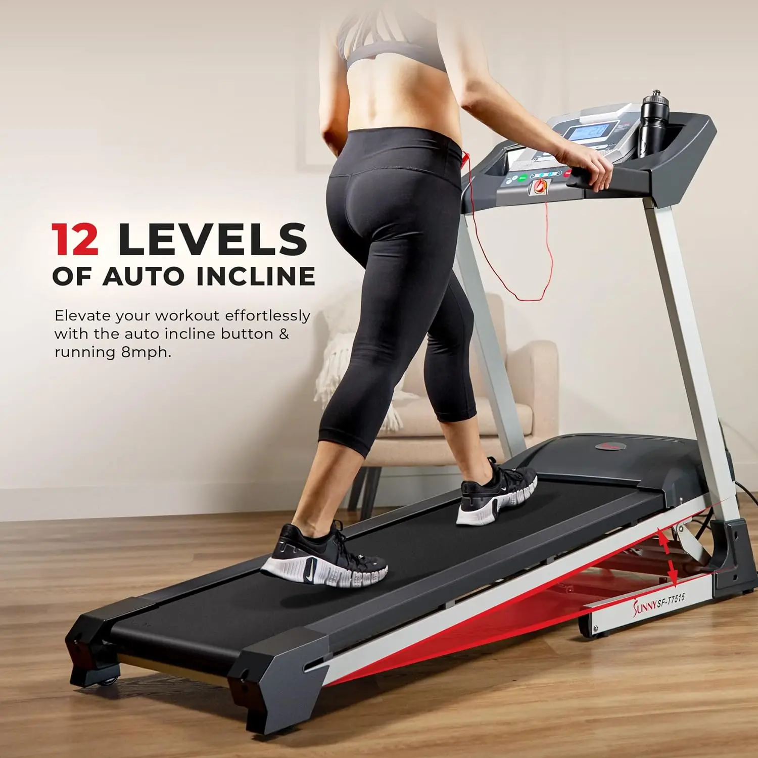 Fitness Premium Treadmill with Auto Incline, Dedicated Speed Buttons, Double Deck Technology, Digital Performance Display