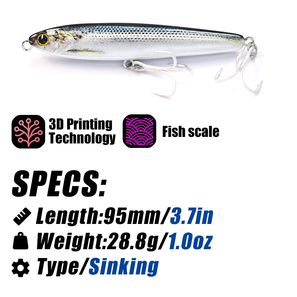 PEAK Sinking Pencil Bait Wobbler Gravity Transfer System Popper Pesca Swimbait Long Cast Minnow Tackle Fishing Lure