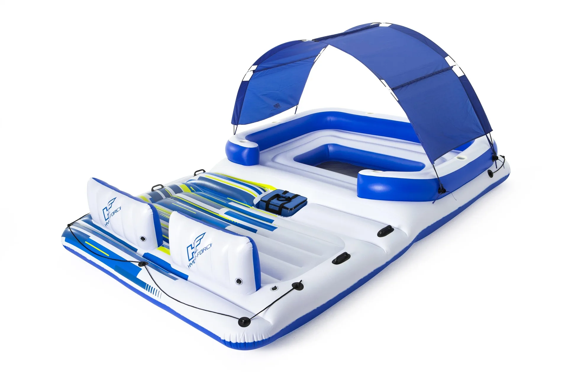 Inflatable Floating Island, 6-8 Person Water Party Bed, 580kg Weight Capacity, Pool Lake Raft Toy