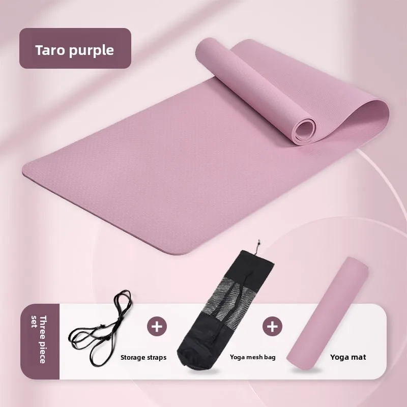 Yoga Mat Anti Slip Shock Absorbent High Rebound TPE Fitness Mat Alignment Lines High Quality Yoga Mats Fitness Mat Exrcise Mat