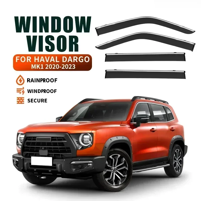 

Fit For Great Wall Haval Dargo and Pro MK1 MK2 2020-2024 X Window Visor Awnings Shelters Sun Rain Mirror Eyebrow Wind Deflector