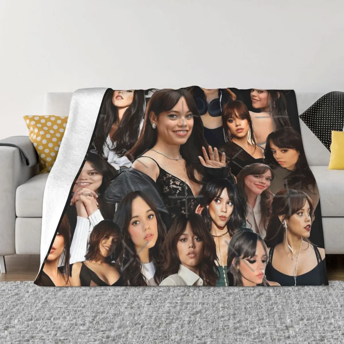 HIGH QUALITY Jenna Ortega Photo Collage Blanket Bedspread On The Bed Living Room Blanket