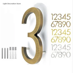 5in/12.7mm House Number Zinc Alloy Electroplate Numbers Address Sign #0-9 Letters Big Modern Door Plates Home Outdoor Numeros