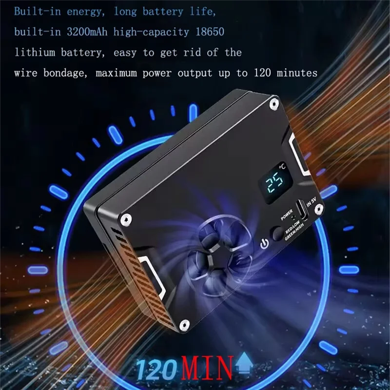 FORW-New Camera Fan For A7M4/ZVE1/R8 Outdoor Live Vlog With Lithium Battery Semiconductor Cooling Radiator Fan Camera Cooler