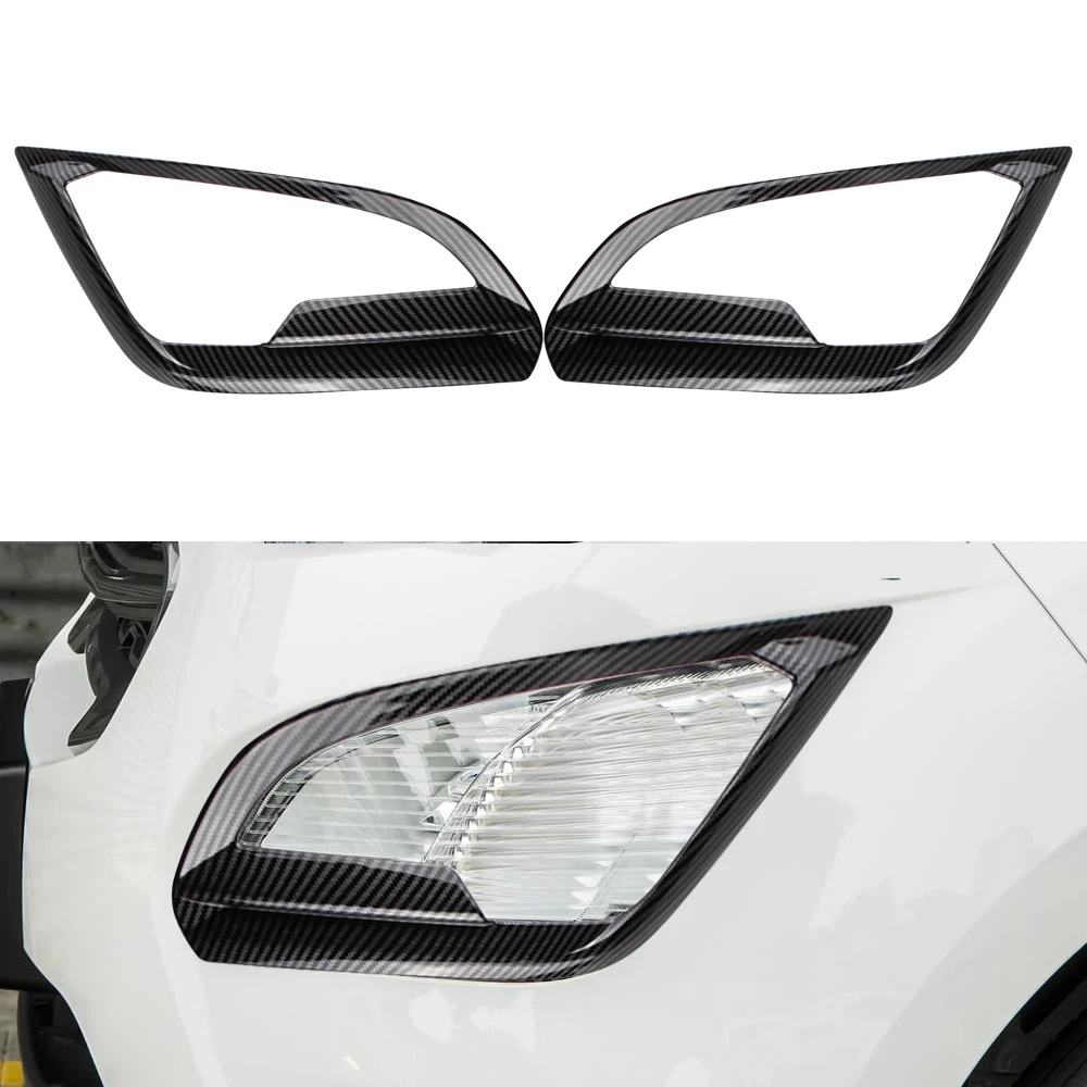 Car Front Fog Light Frame Trim for Ford New Ecosport 2018 - 2021 2Pcs Fog Lamp Cover Sticker Carbon fiber Interior Accessories