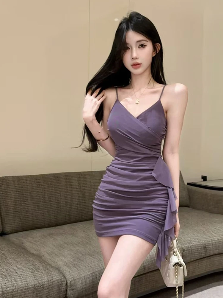 

Sexy Spicy Girl Ball Gown V-ne Strapl Slimming Waist Pure Desire Personali High Waist Skirt ort Dr for Ladies