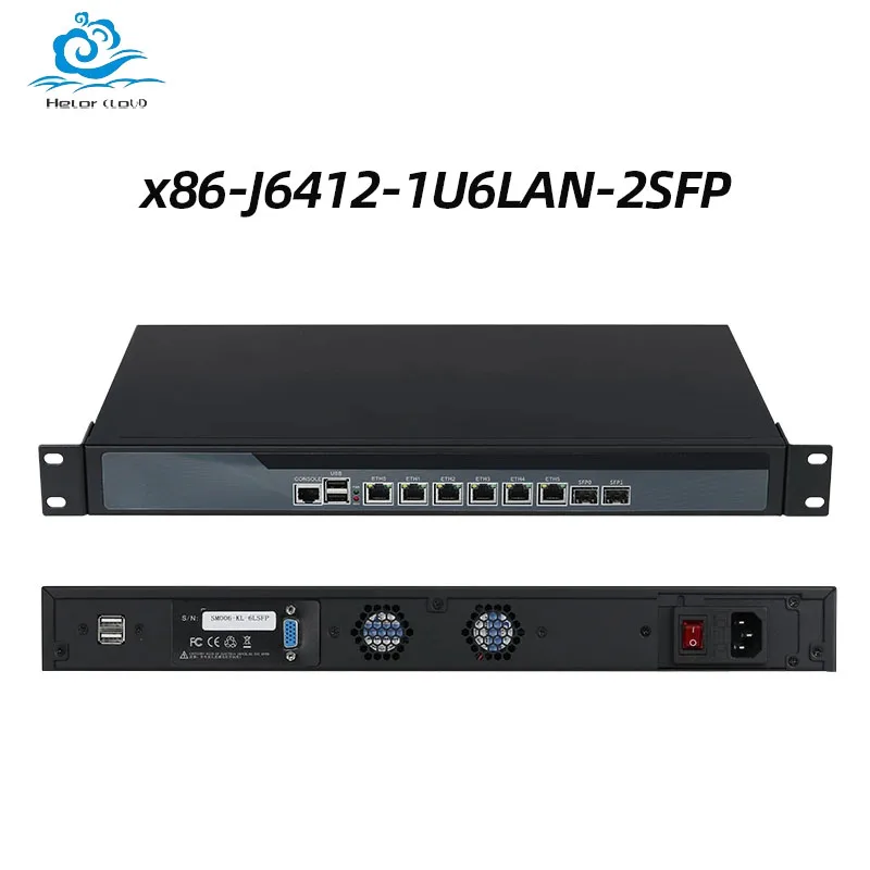 Helorpc 1U Firewall Servidor Aparelho Celeron J6412/J4125 I5-3210M Suporte Linux Pfsense Soft Router Mini PC com 6/8/10xEthernet