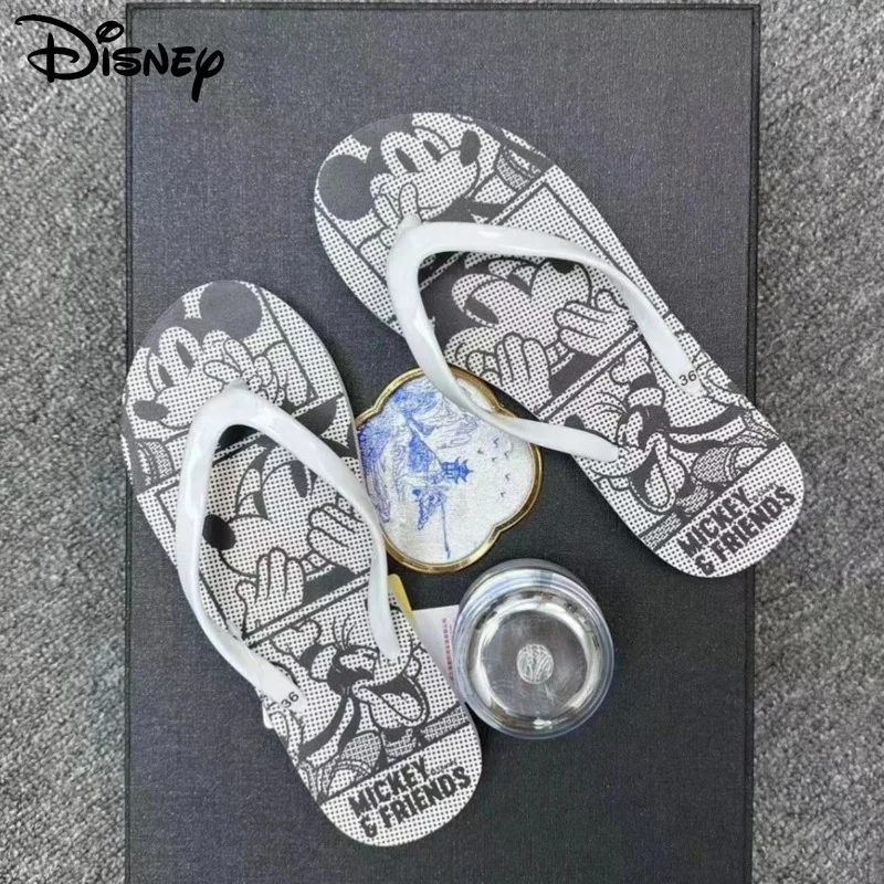 Disney Mickey Mouse Flip Flop Y 2k Kawaii Anime Sandals Fashion Platform Shoes Women Frozen Anna Elsa Princess Cute Slippers Yk2