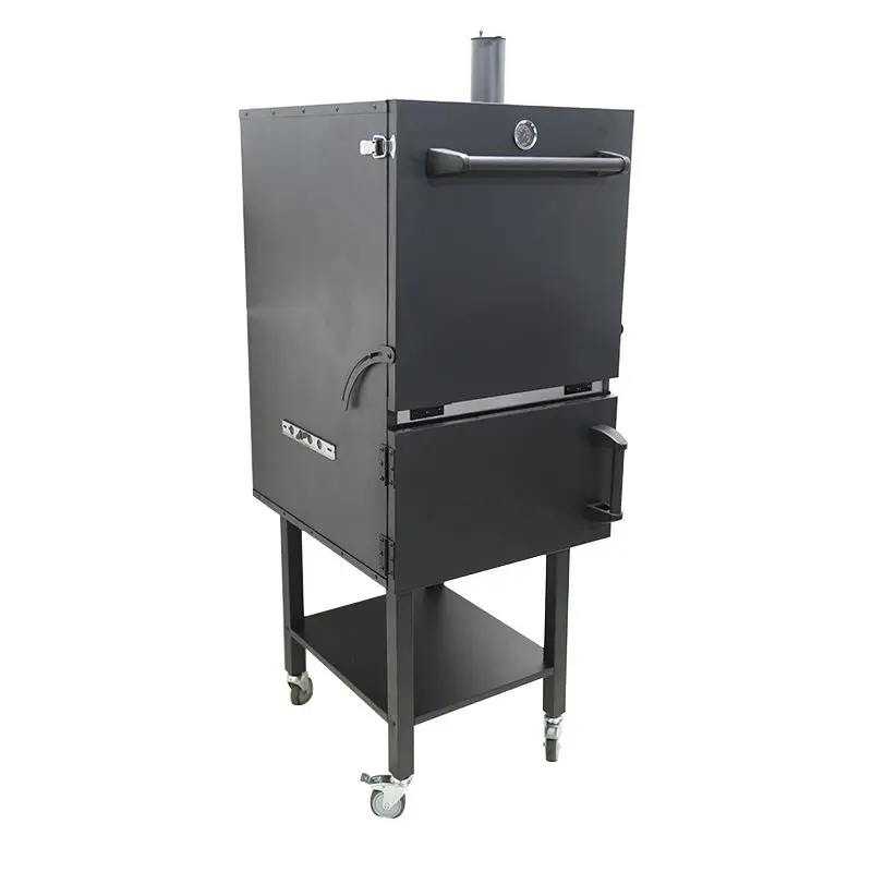 Outdoor Freestanding Vertical BBQ Grills Three Removable Smoking Shelves Vertical Smoker