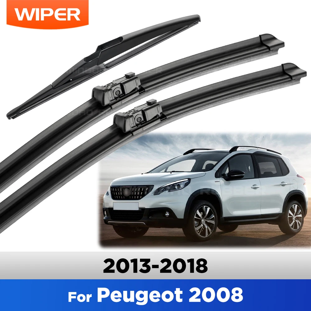 

Для Peugeot 2008 A94 2013-2018 2014 2015 2016 стеклоочиститель передние и задние щетки стеклоочистителя лобовое стекло щетки для окон 26 "+ 16" + 12"