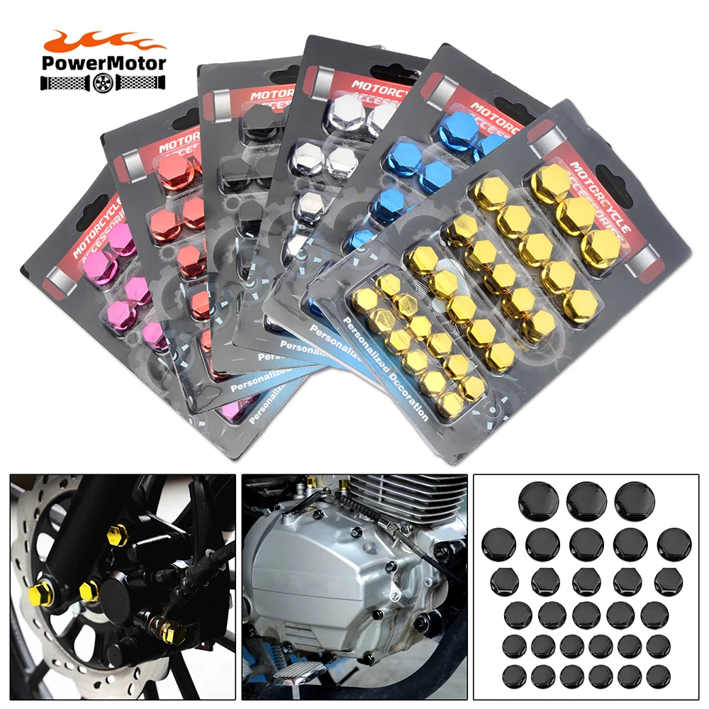 Universal 30 stücke Motorrad Schraube Dekorative Abdeckung Schraube Kappe für Yamaha Honda KTM Kawasaki Modifikation Zubehör
