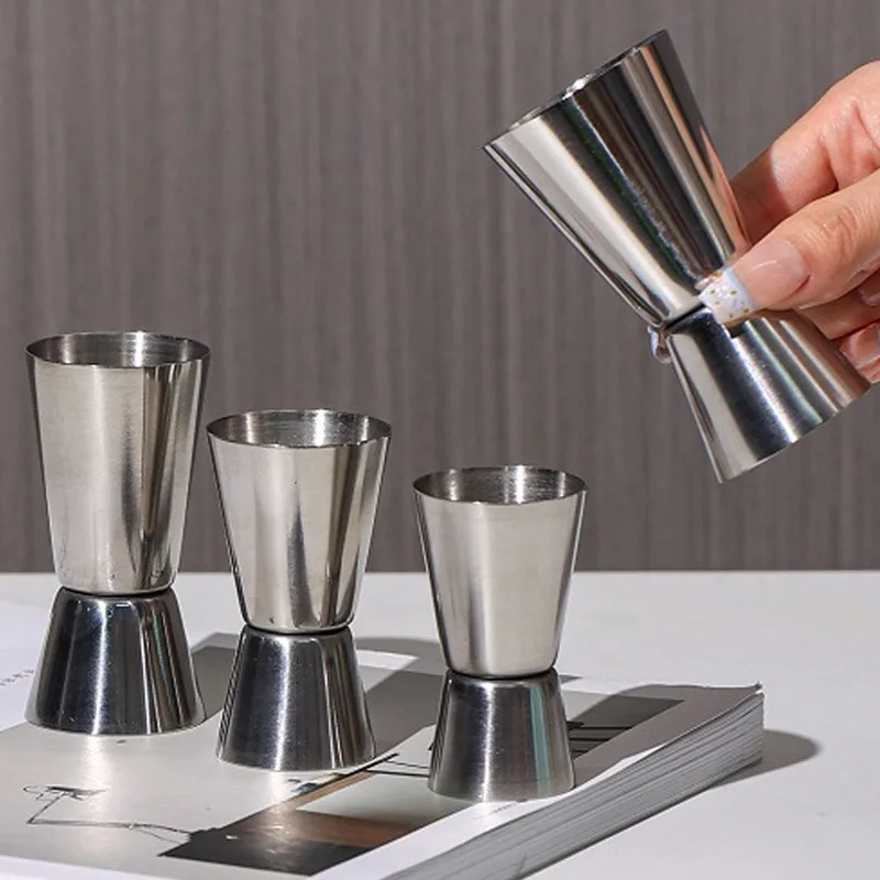 Stainless Steel Cocktail Measuring Jigger Double Shaker Cup Shot Drink Spirit Measure Jigger Kitchen Gadgets Bar Accessories