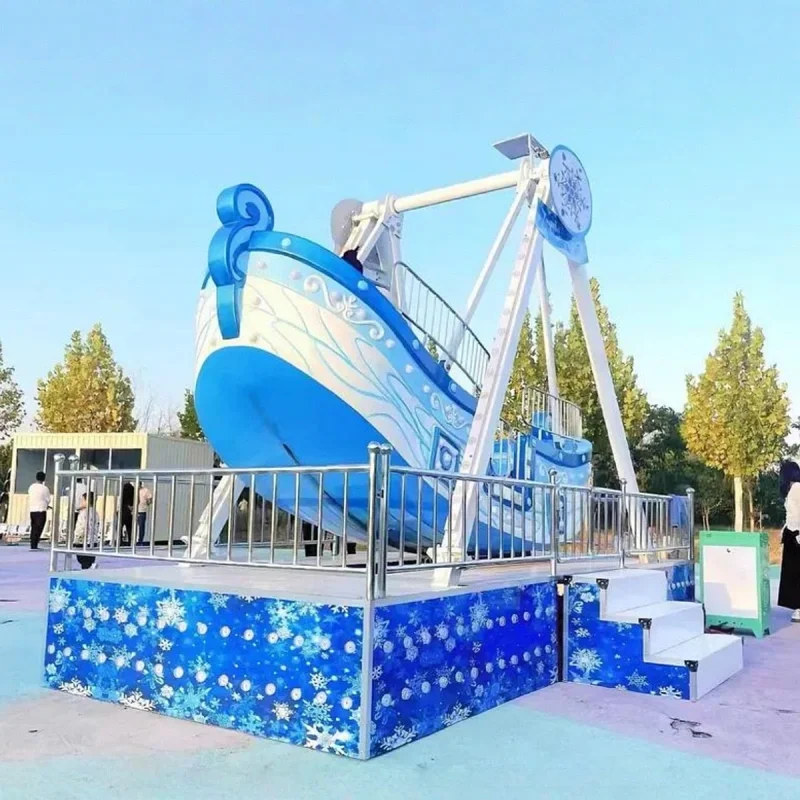 Mini Electric Pirate Ship, Kids Amusement Ride, Playground Equipment, Small Swing, CE Certified, Children's Outdoor Fun Toy