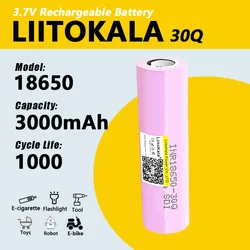 1-40PCS LiitoKala 30Q 3.7V18650 3000mAh Rechargeable Li-Ion Battery 30A Discharge For INR18650 Flashlight Car LED lights Lamps