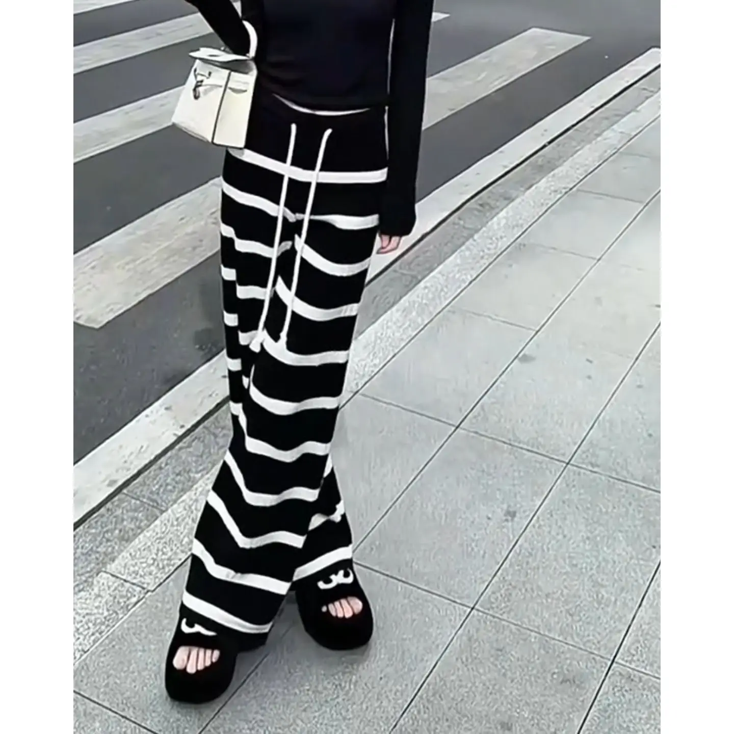 Pants Womens Korean Summer Modal Slim-Fit Joggers Young Stretchy Split Paneled Spicy Hip-Hop Sportswear All-Match Relaxed Trendy