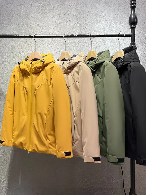 سترة من القطن بغطاء للرأس من Thiened للرجال والنساء في الهواء الطلق مقاومة للرياح ومقاومة للماء وحامل معطف مناسب طويل Sve #1