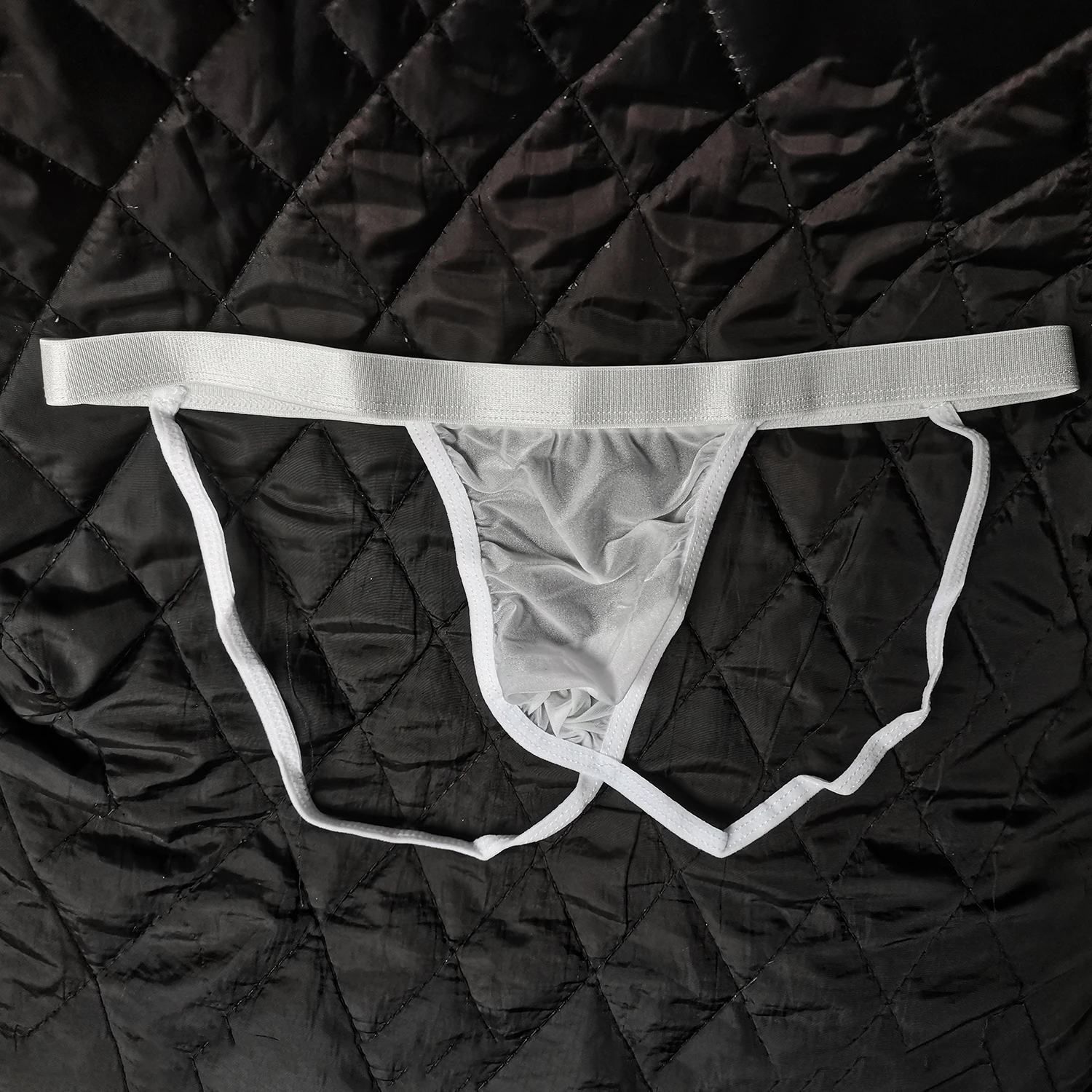 

Silky Gloss Thongs Mens Underwear Sexy Translucent Hombre Lingerie Jockstrap Strings Mini Tangas De Varón Male Panties Backless