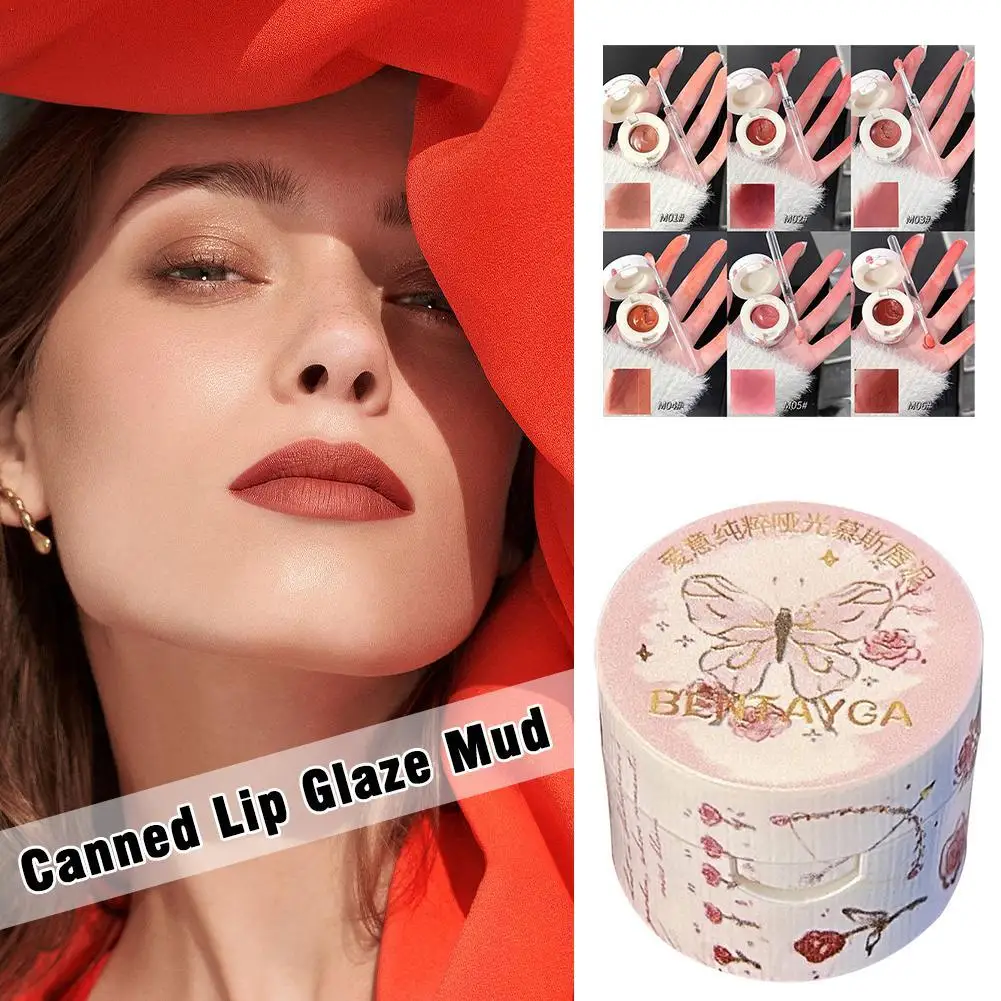 Enlatado Lip Glaze Lama Líquido Impermeável Batom, Mist Matte, Cheek Tint, Mud Makeup com Brush Tool