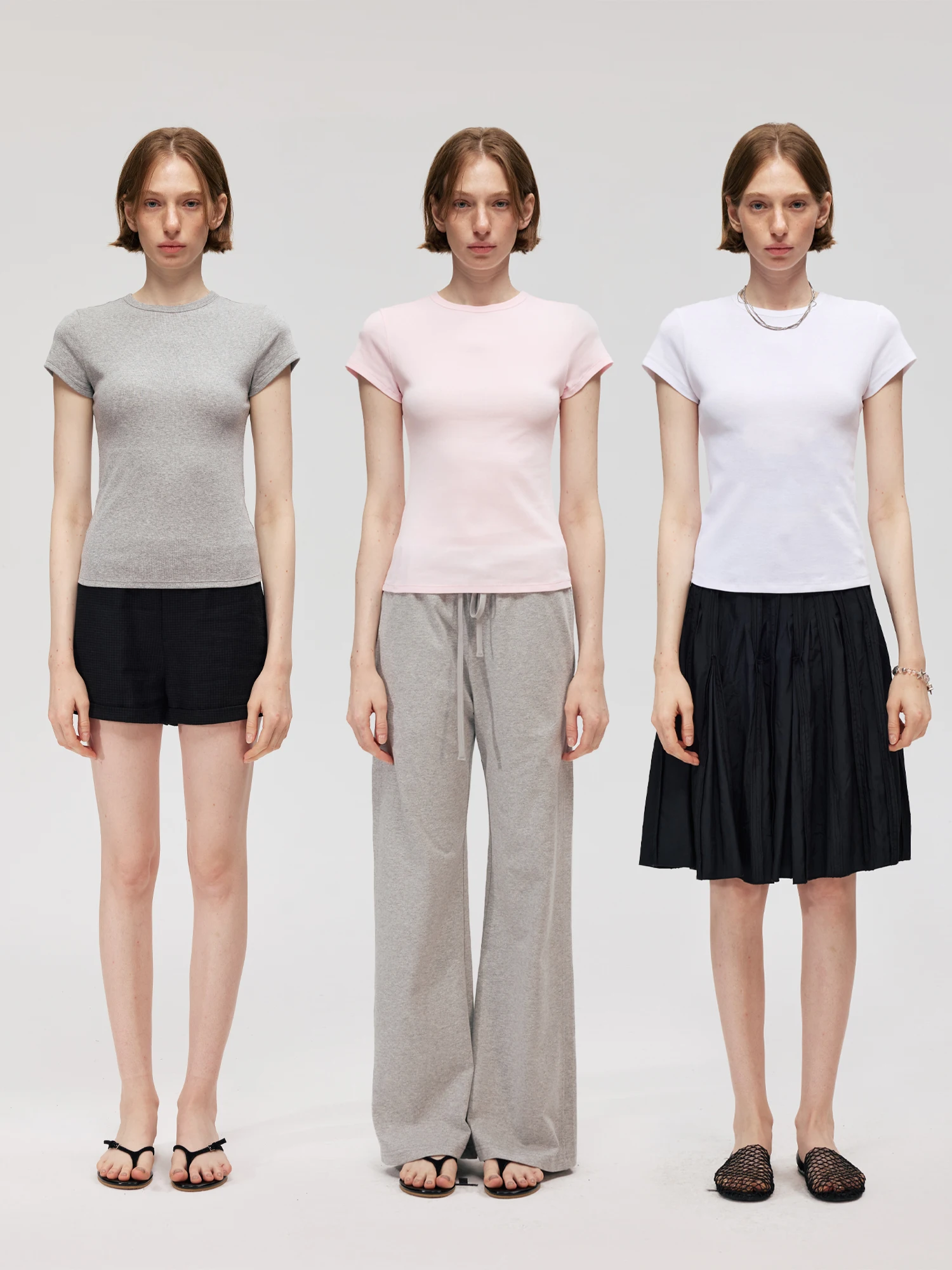 

Cleanfit Cotton Feel round Ne ort Sve T-irt 90s Sle Versatile oulder Fit Casual Commute Faion Loose pe