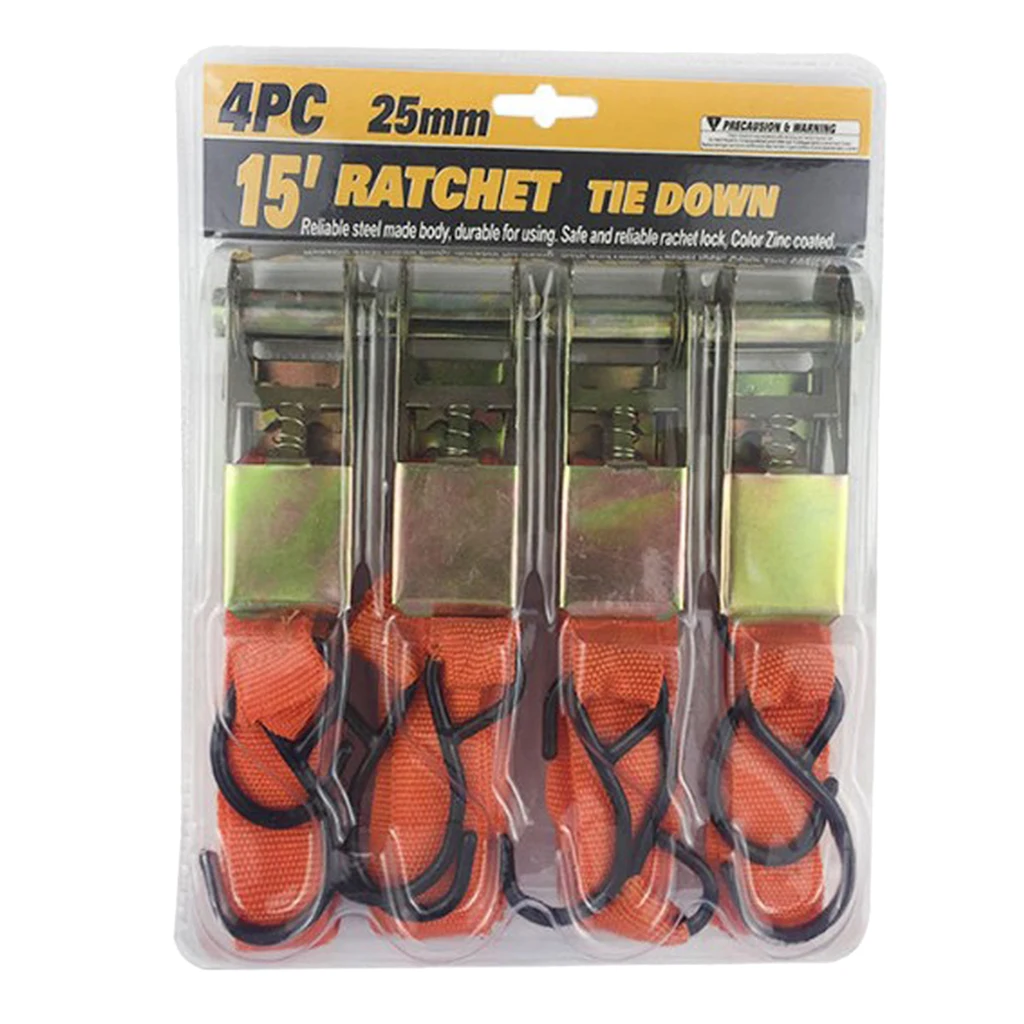 Load Fastening Ratcheting Straps Polyester Anchor Points Cargo Fixing Tie Downs for Daily Emergency Use
