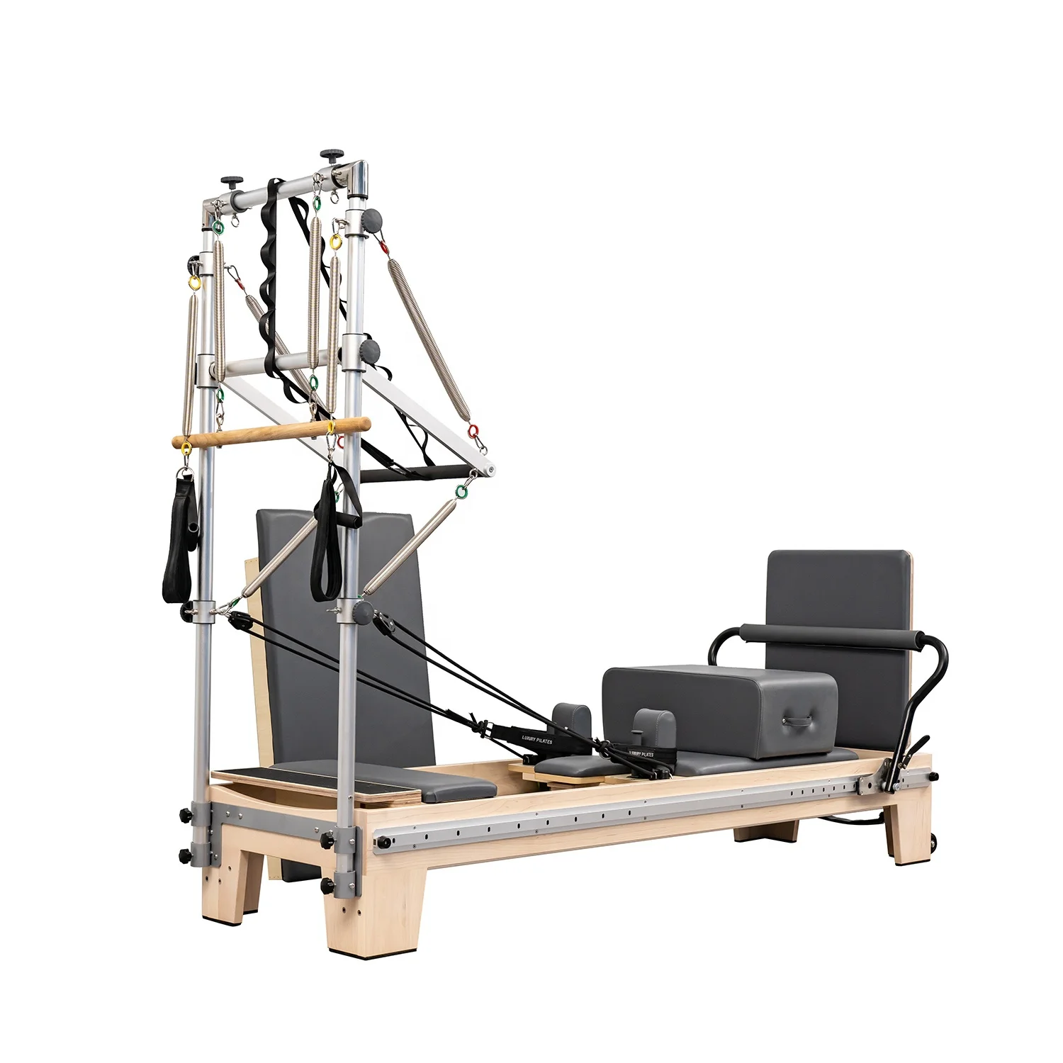 Venda direta da fábrica, equipamento fitness para academia, madeira de bordo, pilates, reformador de cama, meio trapézio