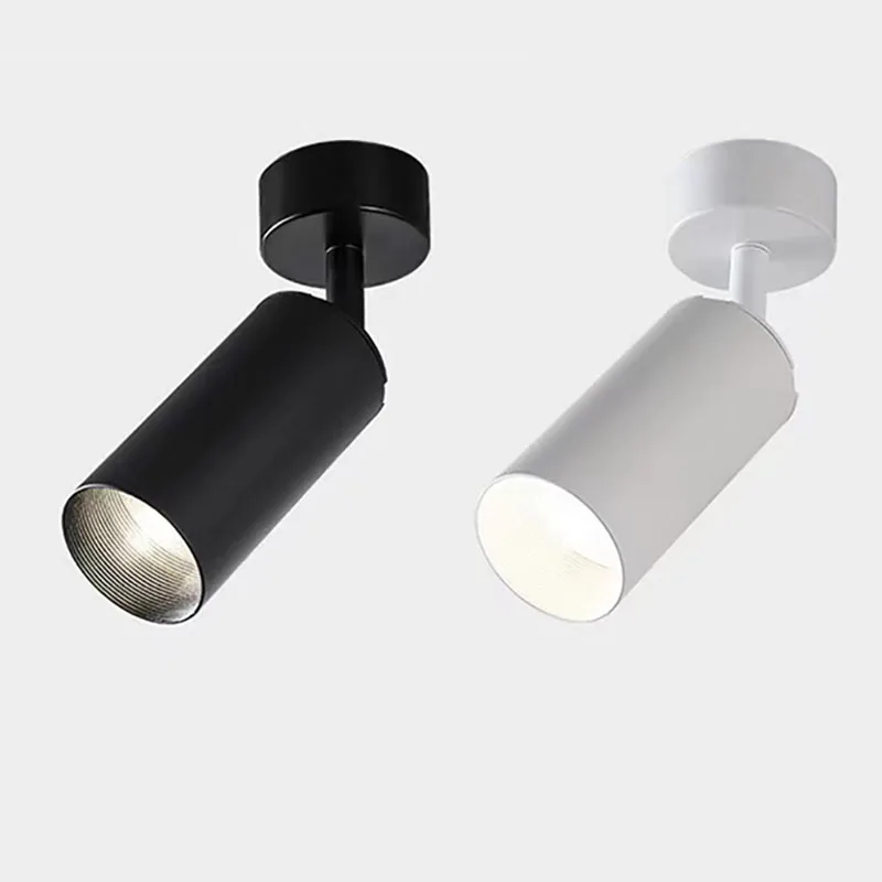Spot Lumineux LED GU10 à Angle Réglable pour le Plafond, avec Ampoule COB, Montage en Surface, 2 ou 3 Têtes sur Rail, 220/110V