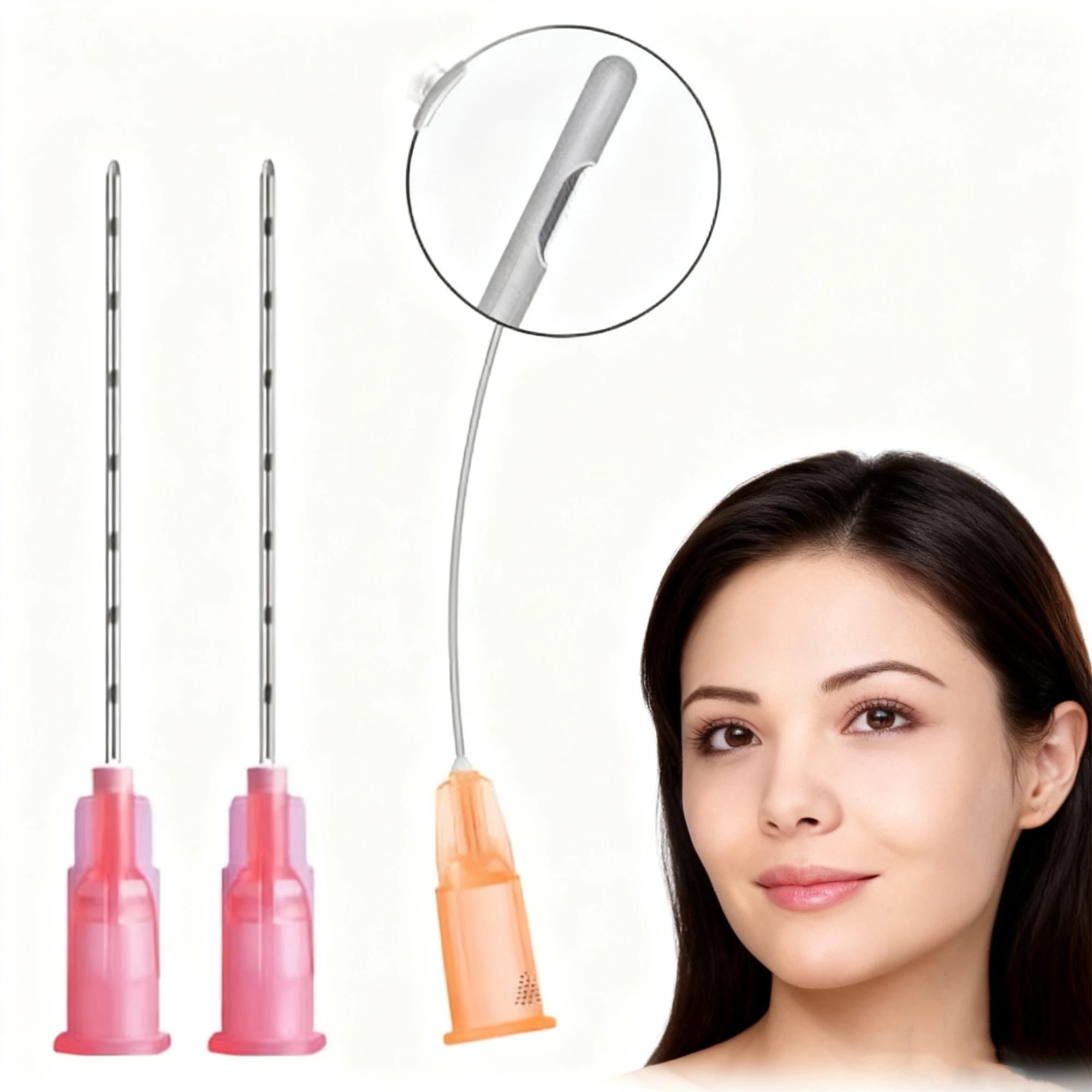 50 قطعة قنية ذات طرف حاد يمكن التخلص منها 18 جرام 100 مللي متر-أدوات تحديد الوجه والشفاه والرقبة ورفع الجسم #2