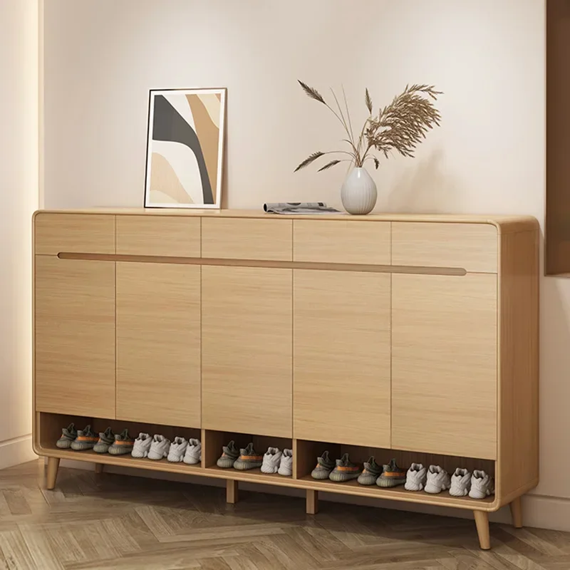 Entrance Vertical Wooden Headboards Shoe Cabinets Spaace Saaving Dust Living Room Shoe Sleek Shoemakers