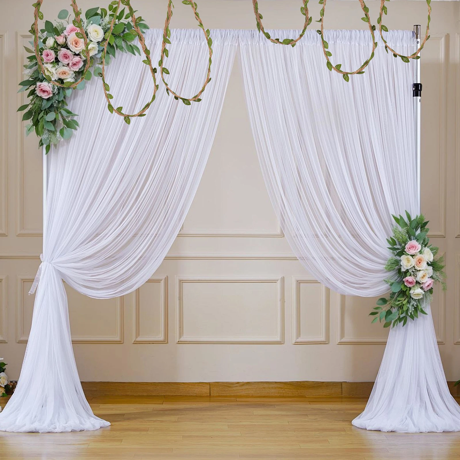 

100M Artificial Green Leaf Vine Garland Lifelike Uv Resistant Braided Burlap Twine For Indoor Outdoor Wedding Home Decor Jungle