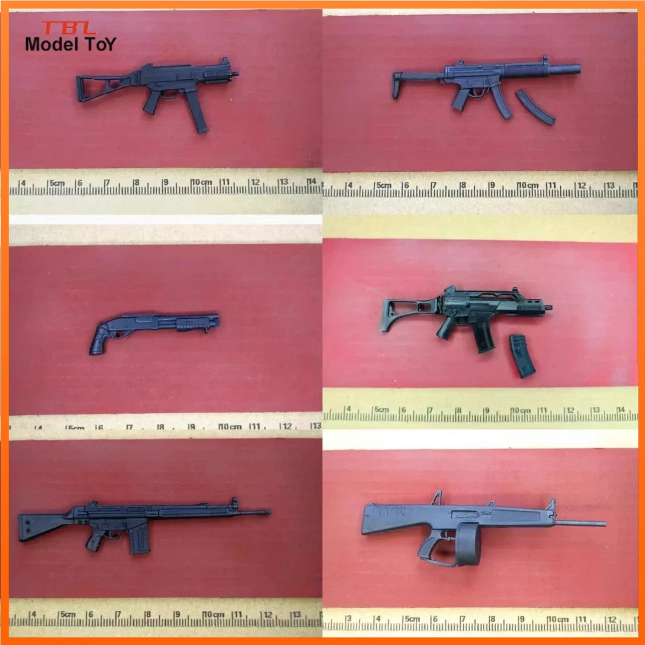 1/12 Scale Shf Figma Weapon Model Plastic Mini Gun AA12 G36 MP5SD Model Toy for 6in Action Figure Accessory Hobbies