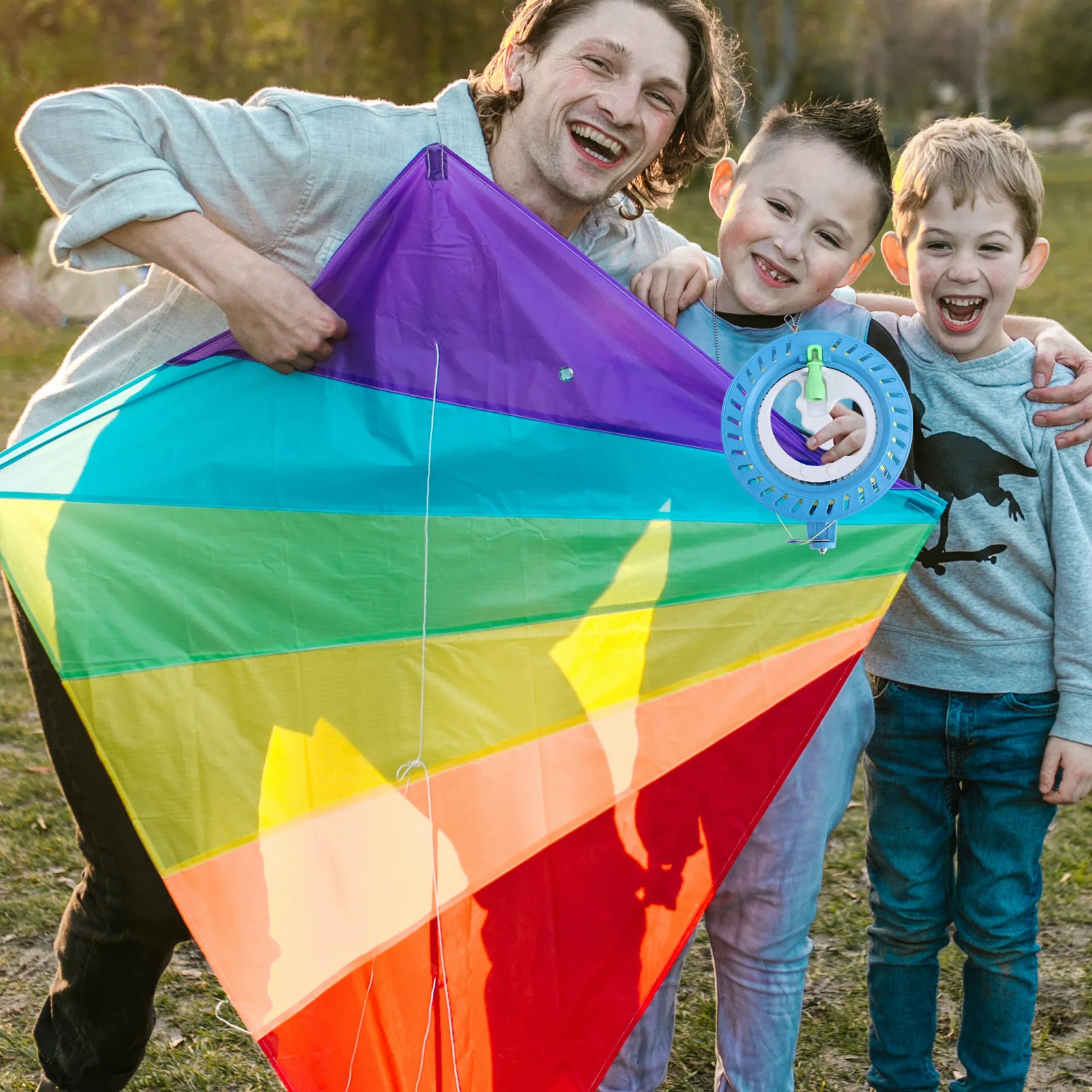 2 pezzi di avvolgitore per linea di aquiloni in plastica ABS, bobina portatile con serratura, ruota di avvolgimento per aquiloni all'aperto, accessori volanti per bambini