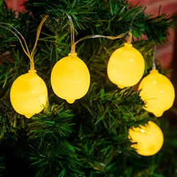 2024 LED Rome Decoration Yellow Lemon String Lights Indoor Party Atmosphere Christmas Battery Flower Fairy Lights Curtains 551