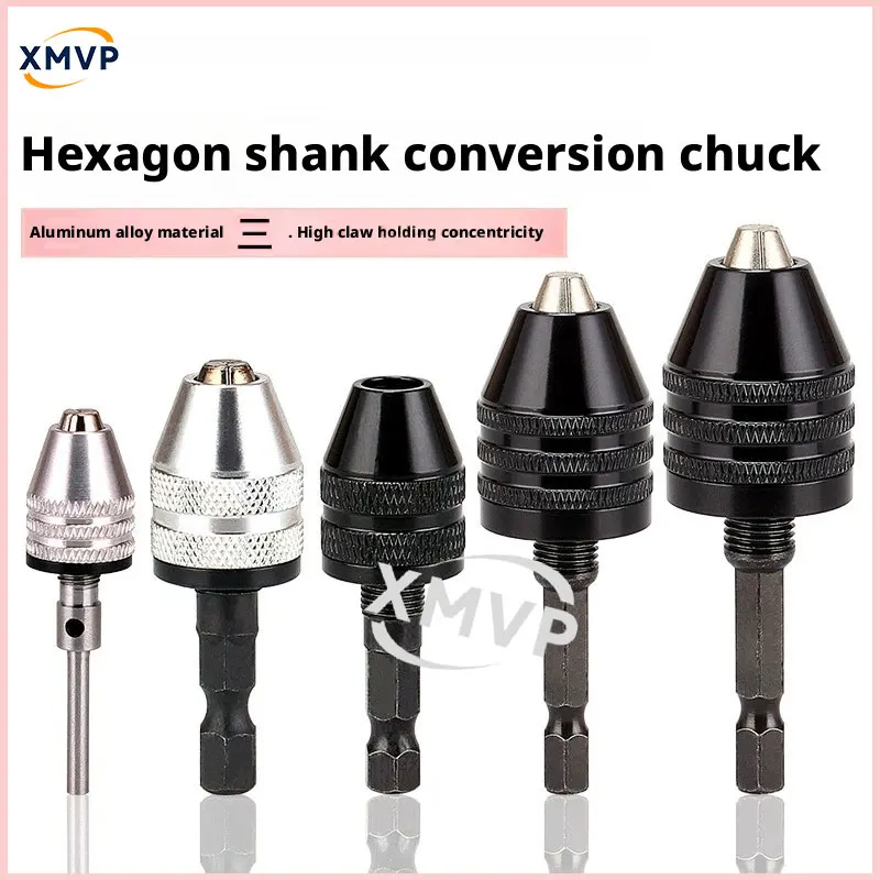 

Hexagonal handle three-jaw chuck, round handle electric grinding quick chuck, screwdriver head connecting rod twist drill bit co