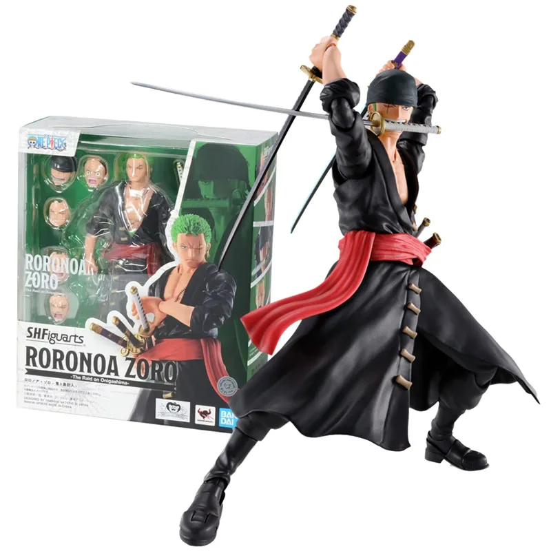 Bandai Genuine Figure One Piece Model Kit SHF Roronoa Zoro The Raid On Onigashima Collection Action Figure Children Toys Gifts