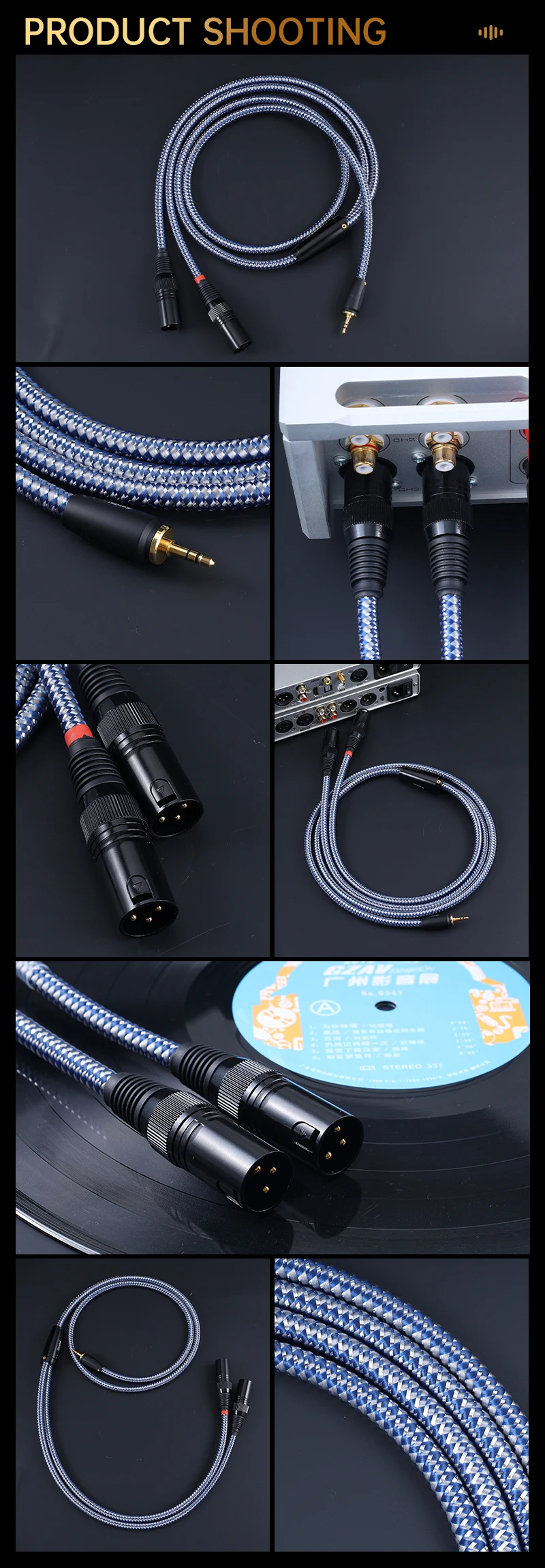 Serost StarPro HiFi-Audiokabel, versilbertes OFC-Kupfer, 3,5 mm auf Dual-XLR-Stecker für Mobiltelefon, Player, Leistungsverstärker, Lautsprecher – Detail 13