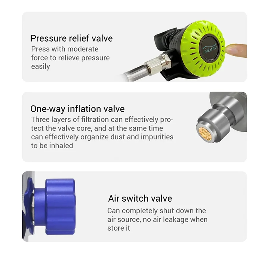 CHIKADIV 남녀공용 미니 다이빙 탱크, 스쿠버 어댑터 포함, 스노클링 및 수중 활동용 휴대용 다이빙 실린더, 1L