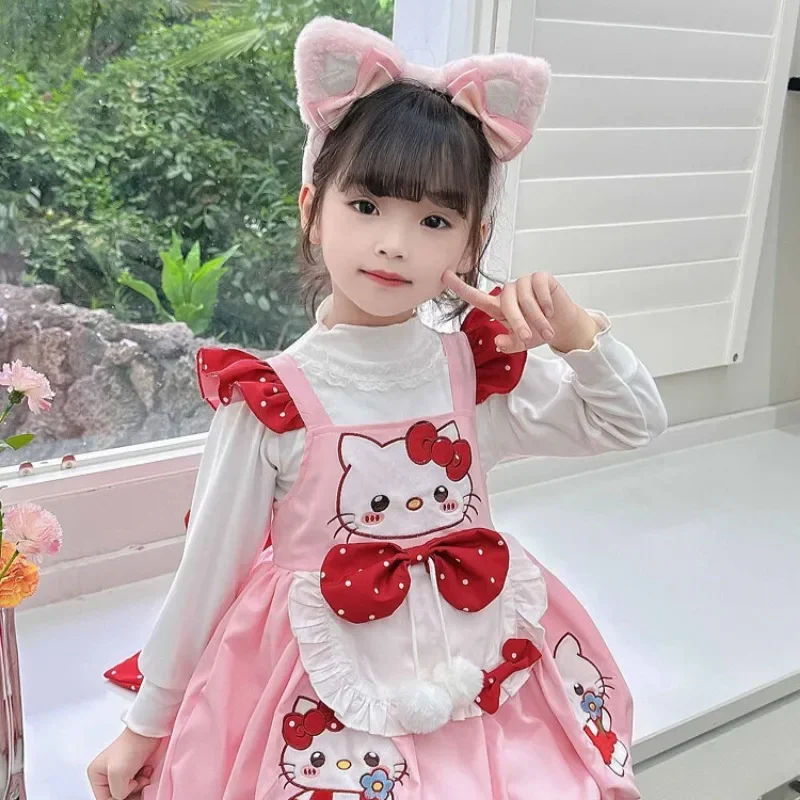 Hello Kitty Sanurgente Princess fur s for Kids, Cartoon Anime Girls, Bow Cute Lolita Skirt, Festival Cosplay Costume, Birthday Gift Party