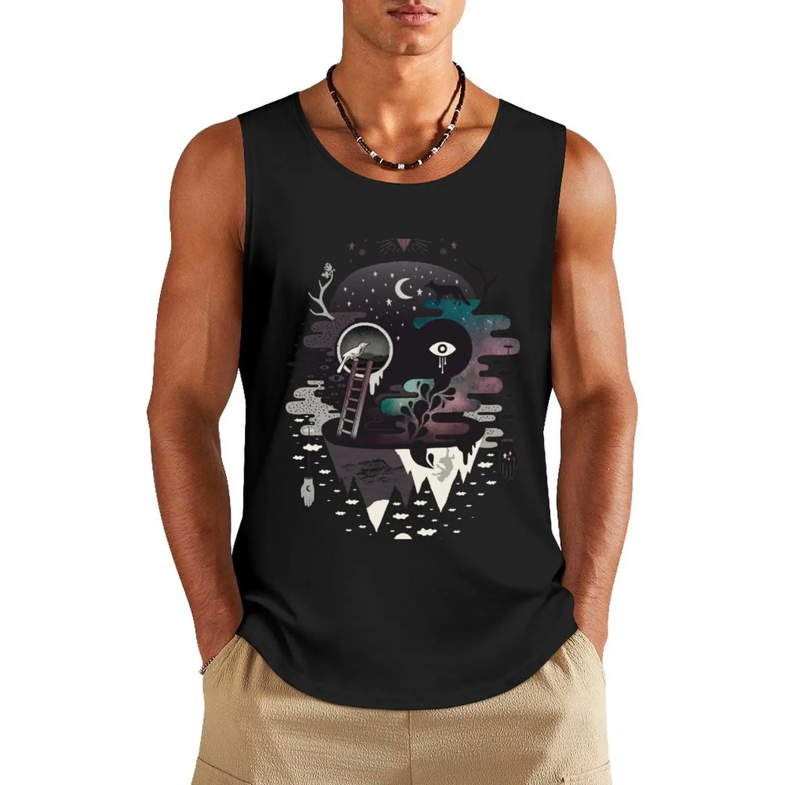 Daemon Tank Top cotton t-shirts man Men's fitness t-shirt