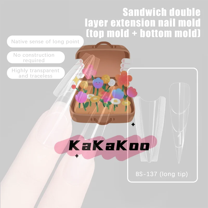 

Сэндвич-формы для двойных ногтей, 240 шт., 15 размеров, двойные формы, формы для гроба, миндалевидные формы для ногтей, верхняя форма, нижняя форма