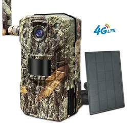 4G LTE Solar Hunting Trail Camera EU Plug 14MP 4g SIM Card 20M PIR Motion Detection Wildlife Camera with 30M Night Vision Device