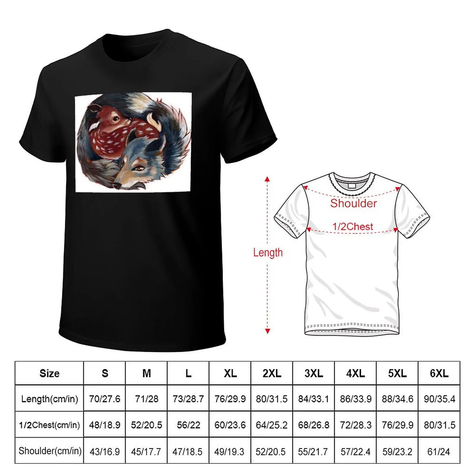 Predator Prey Entangled - Wolf and Deer T-Shirt Essential Solid Color T-Shirt