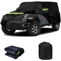 Cubiertas impermeables para coche, aptas para Jeep Wrangler 2009-2025, 2/4 puertas, exteriores, interiores, a prueba de viento, sol, lluvia, protección UV contra el polvo