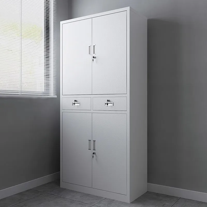 Modern 4 Door Metal Cabinet With Adjustable Shelves Office Storage Furniture For School Hospital And Warehouse